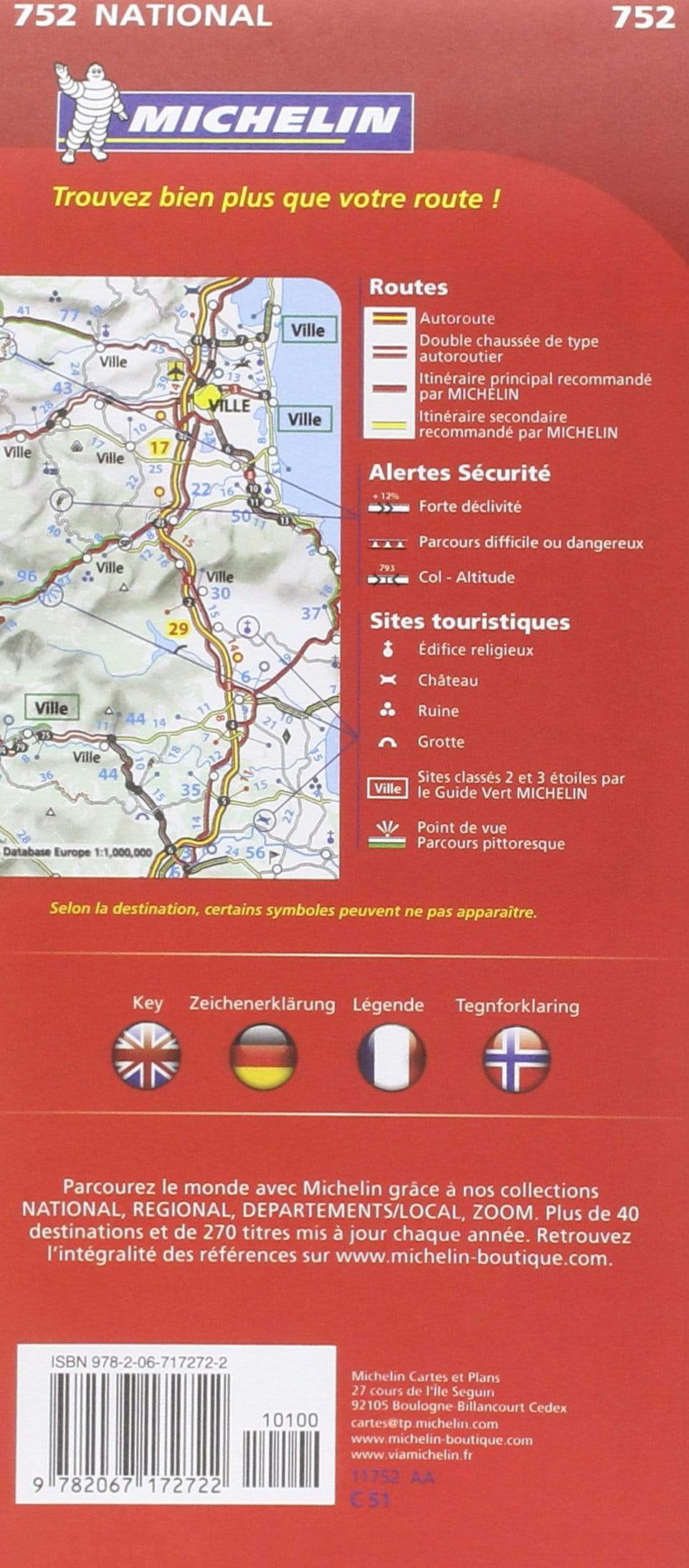 Carte routière n° 752 - Norvège | Michelin carte routière Michelin