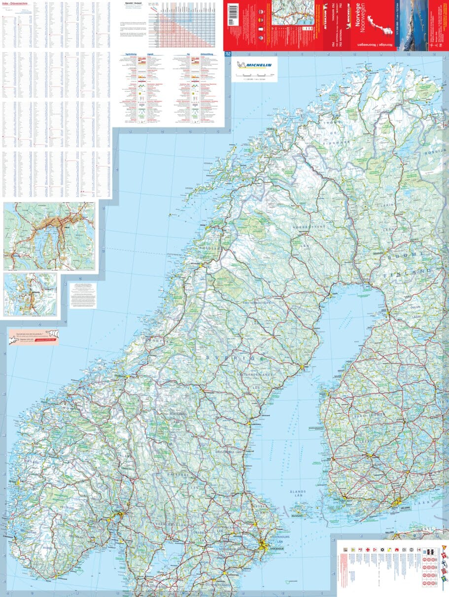 Carte routière n° 752 - Norvège | Michelin carte routière Michelin
