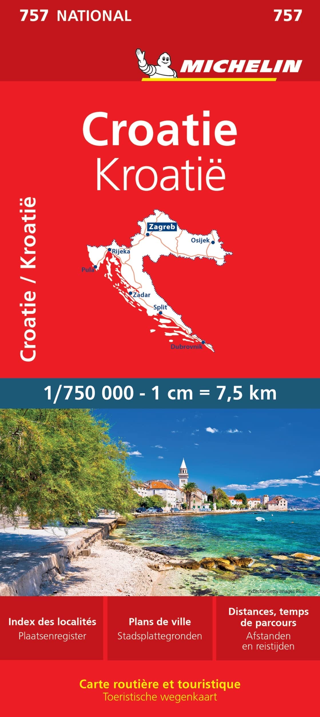 Carte routière n° 757 - Croatie | Michelin carte routière Michelin