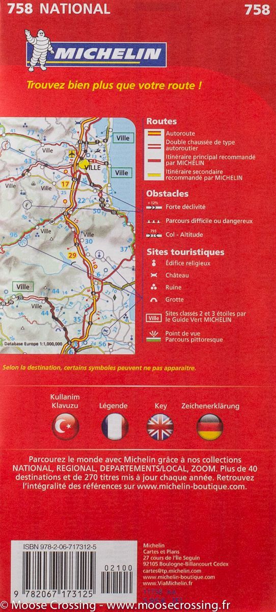 Carte routière n° 758 - Turquie | Michelin carte routière Michelin