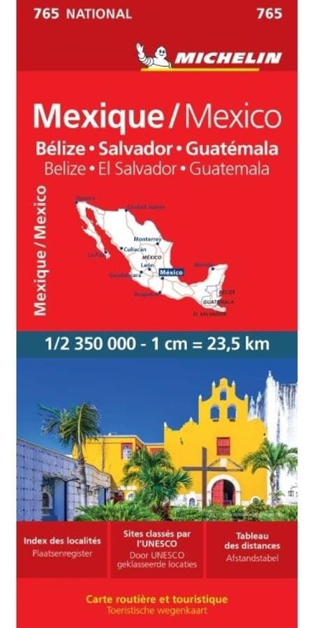 Carte routière n° 765 - Mexique, Bélize, Salvador et Guatemala | Michelin carte routière Michelin