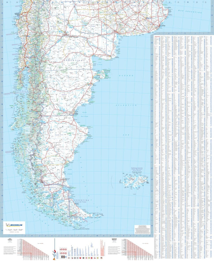 Carte routière n° 788 - Chili & Argentine | Michelin carte pliée Michelin 