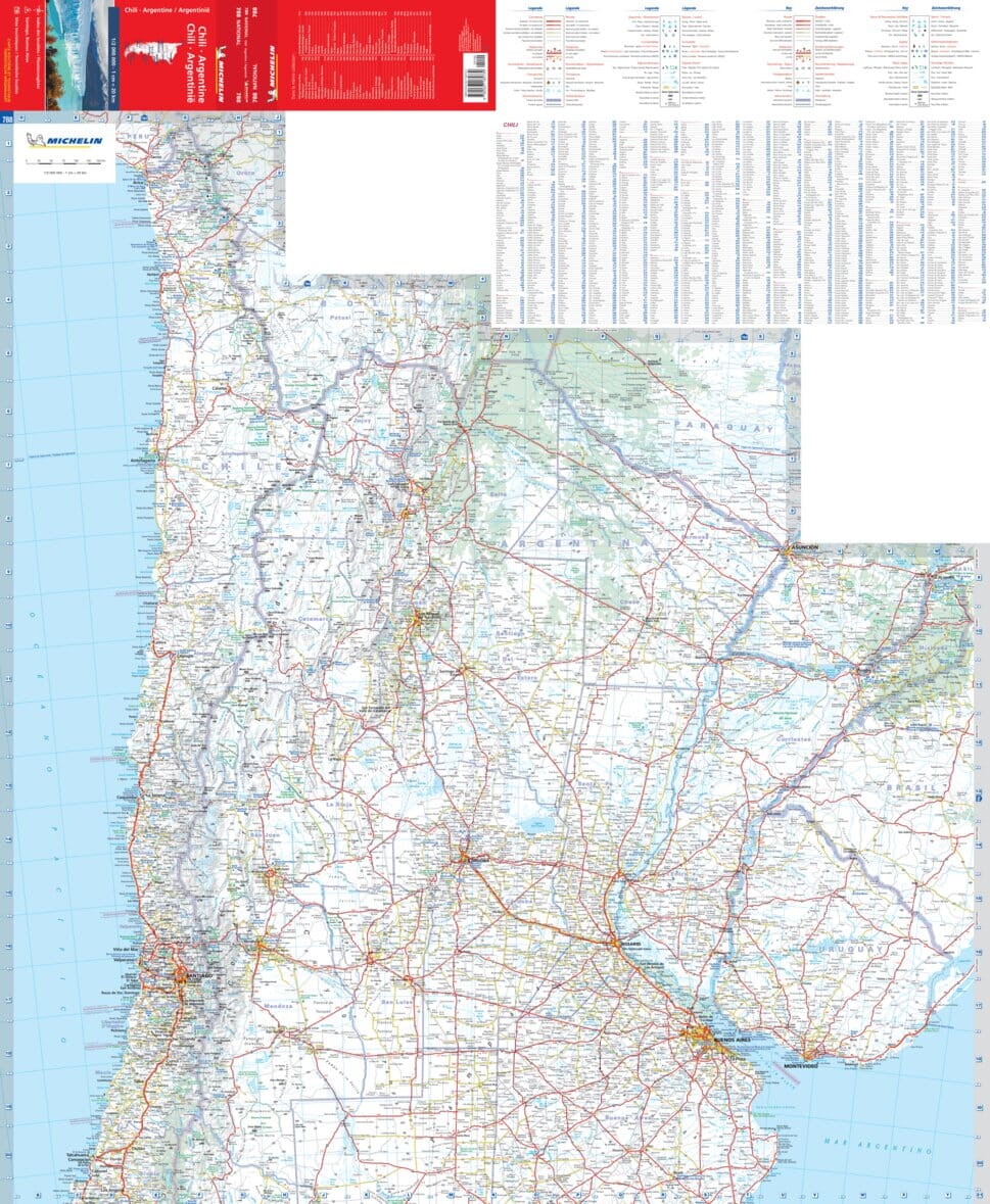 Carte routière n° 788 - Chili & Argentine | Michelin carte routière Michelin