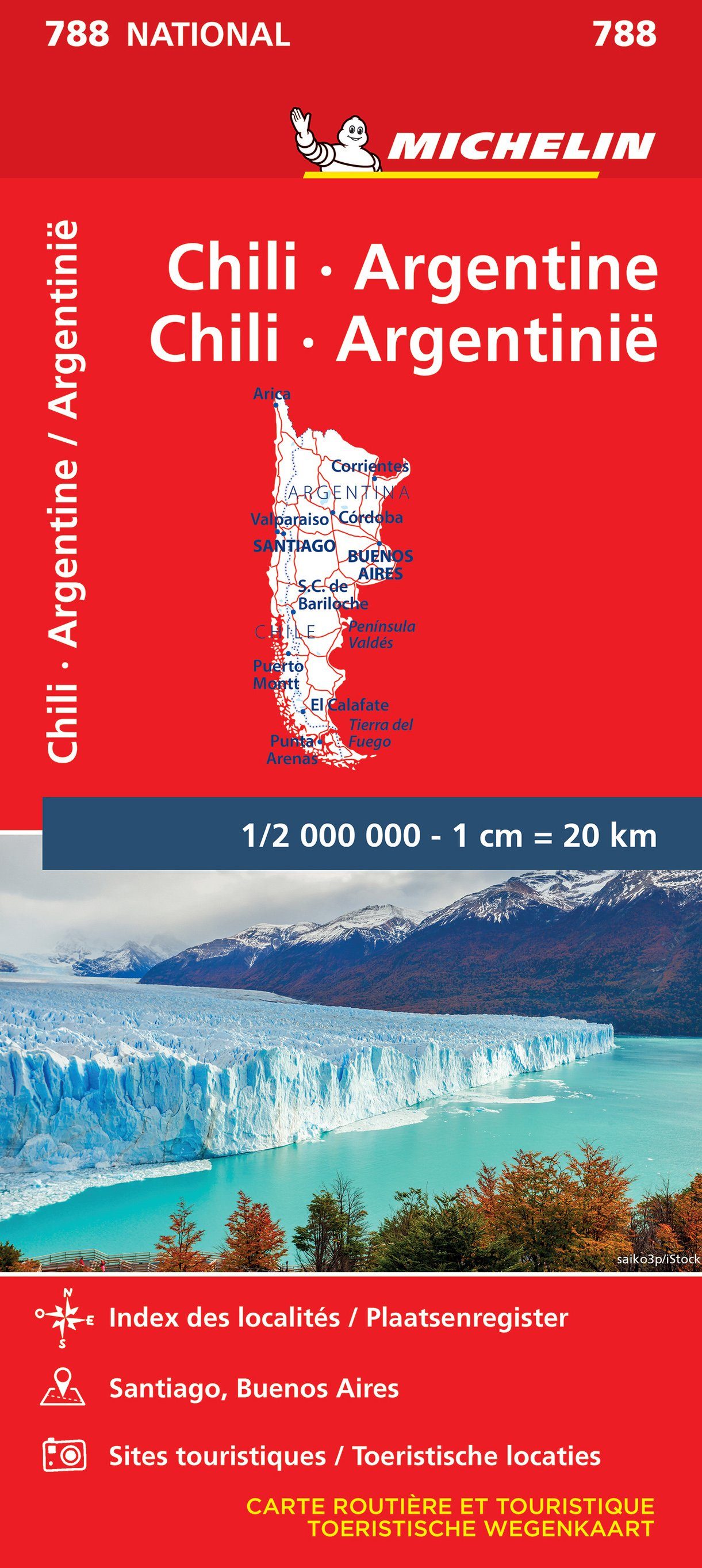 Carte routière n° 788 - Chili & Argentine | Michelin carte routière Michelin