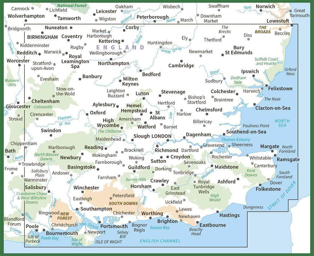 Carte routière n° 8 - Sud-est de l'Angleterre & Londres | Ordnance Survey - Road carte routière Ordnance Survey