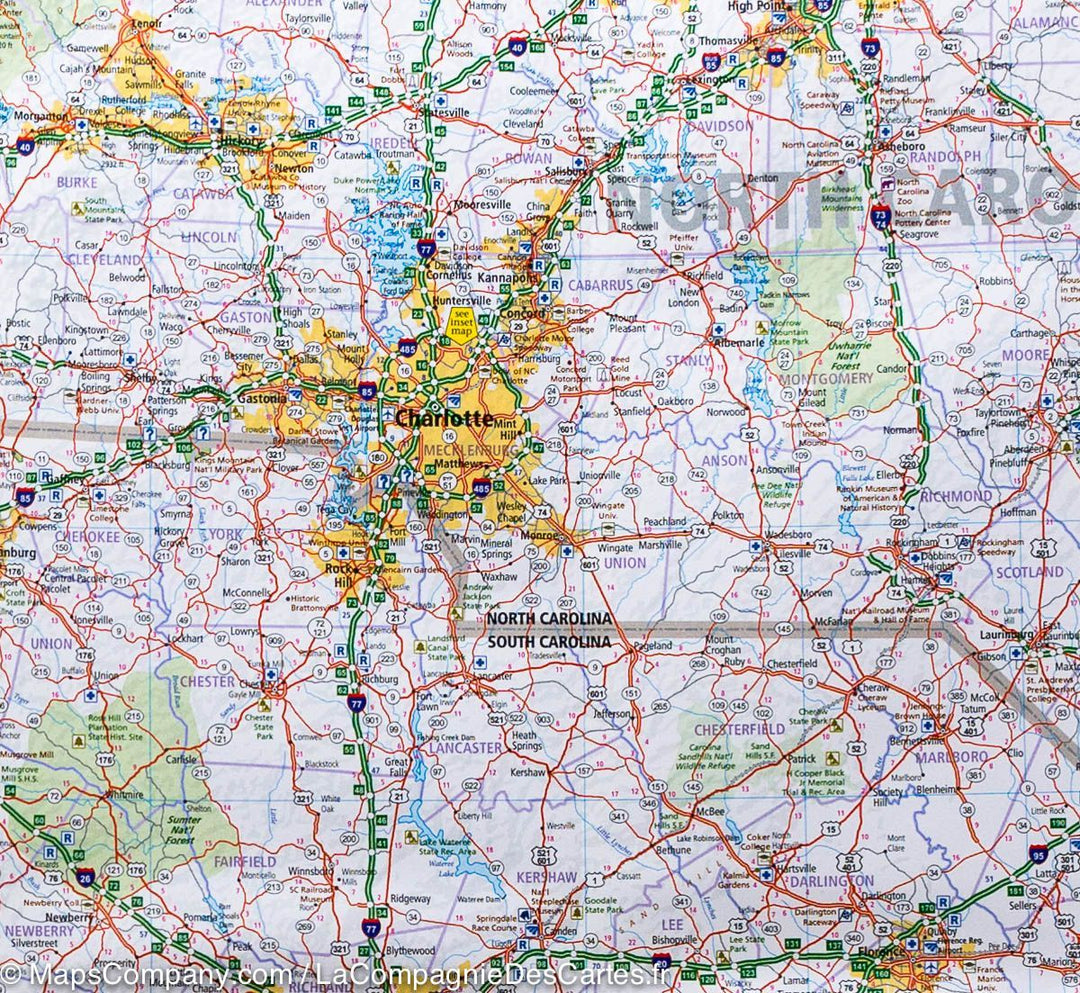 Carte routière n° 8 - USA Sud-Est (MidAtlantic, Appalaches) | Hallwag carte pliée Hallwag 