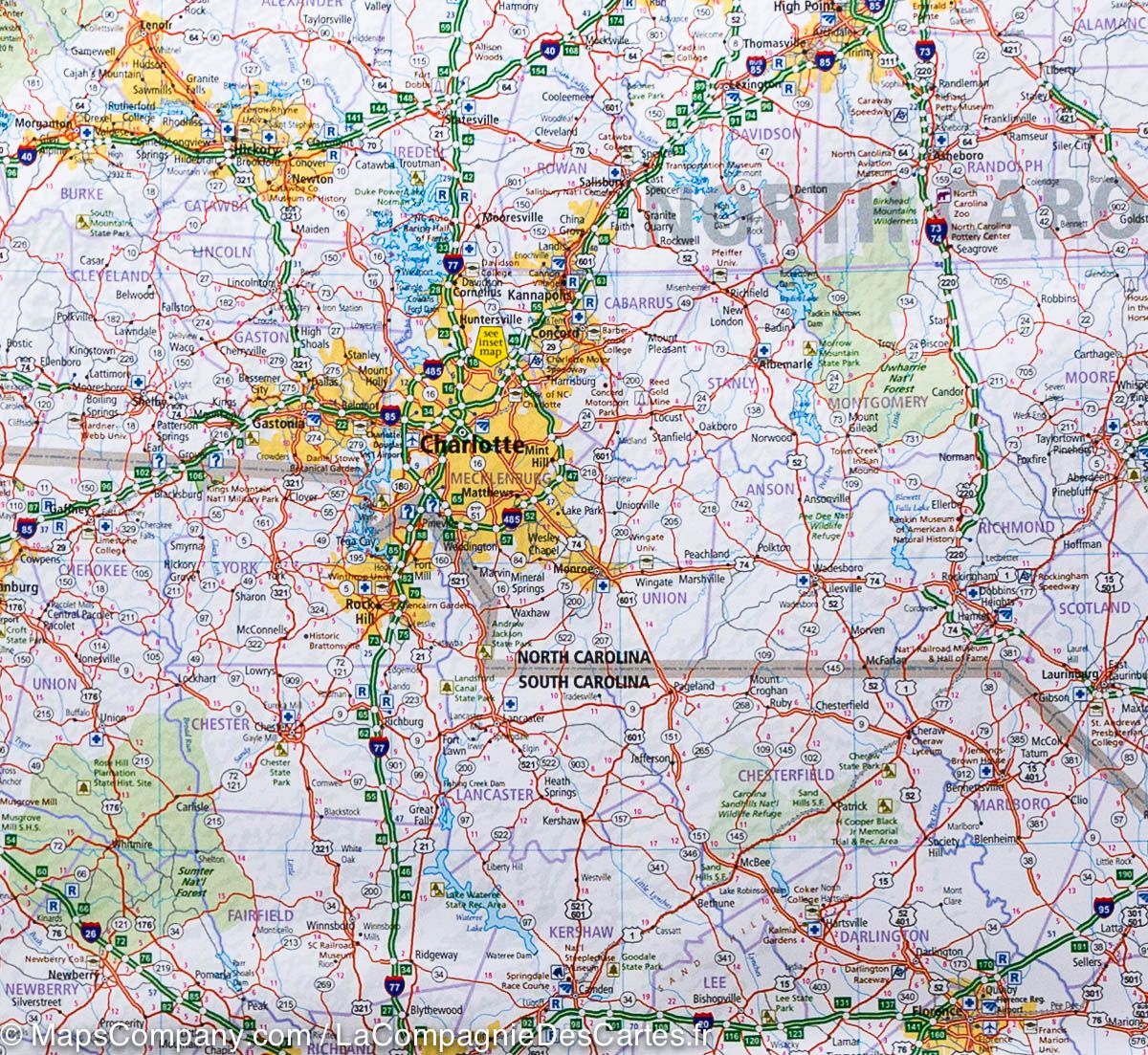 Carte routière n° 8 - USA Sud-Est (MidAtlantic, Appalaches) | Hallwag carte routière Hallwag