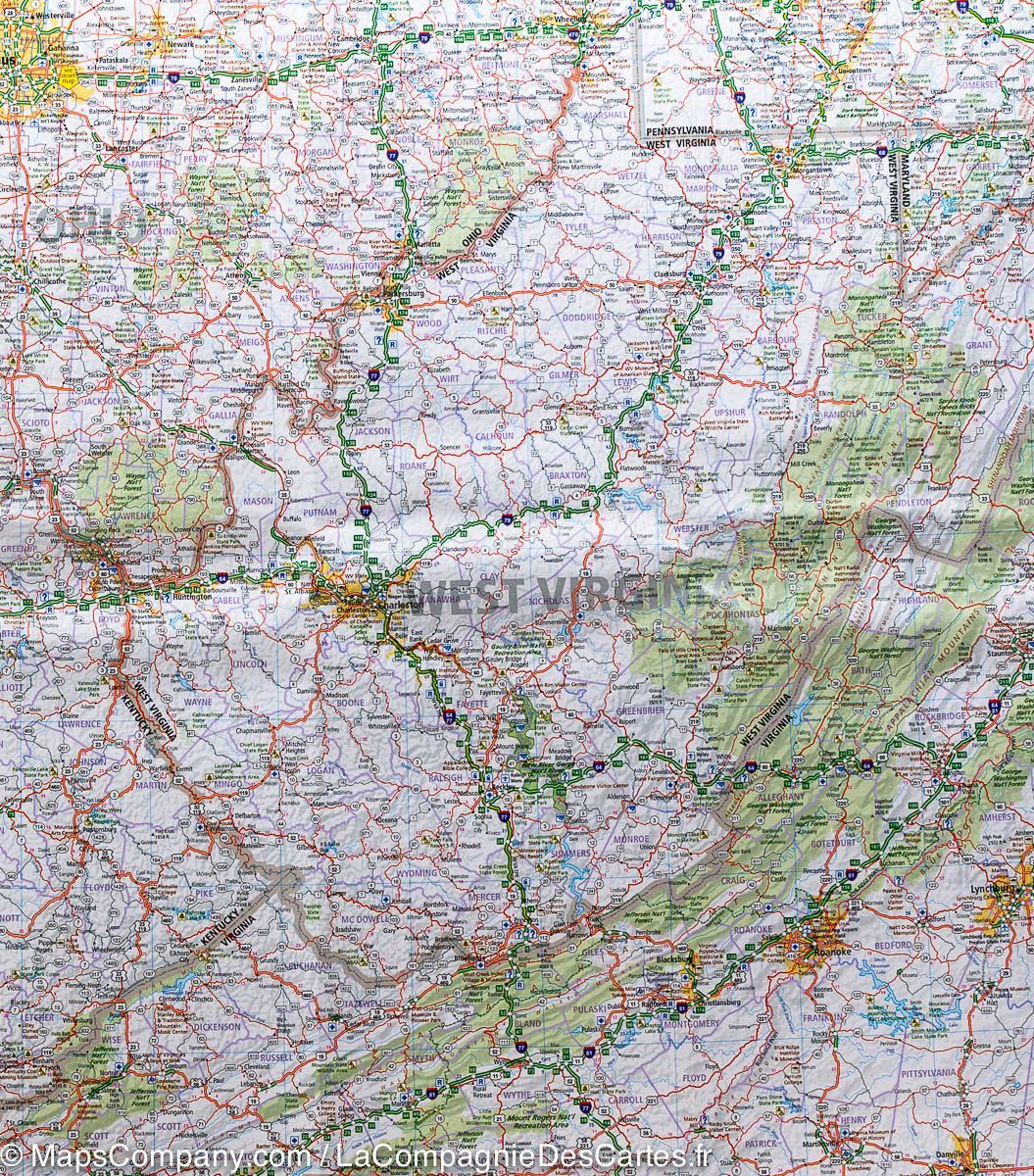 Carte routière n° 8 - USA Sud-Est (MidAtlantic, Appalaches) | Hallwag carte routière Hallwag