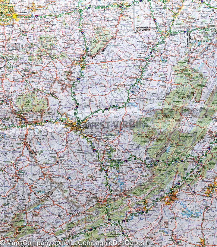 Carte routière n° 8 - USA Sud-Est (MidAtlantic, Appalaches) | Hallwag carte pliée Hallwag 