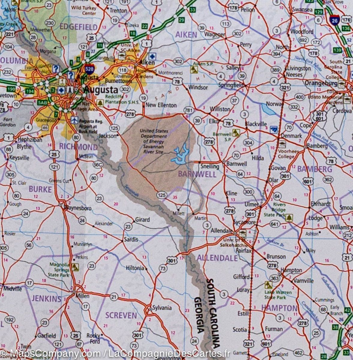 Carte routière n° 8 - USA Sud-Est (MidAtlantic, Appalaches) | Hallwag carte routière Hallwag