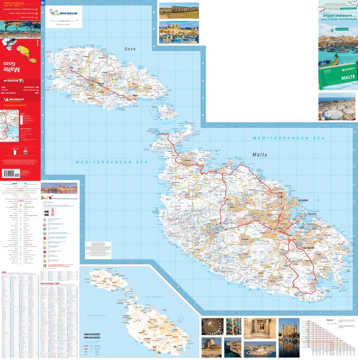 Carte routière n° 801 - Malte | Michelin carte routière Michelin