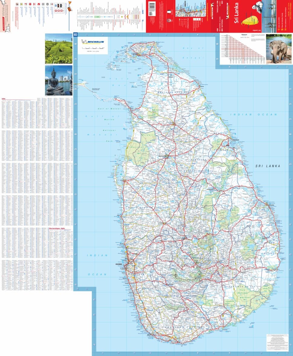 Carte routière n° 803 - Sri Lanka | Michelin carte routière Michelin