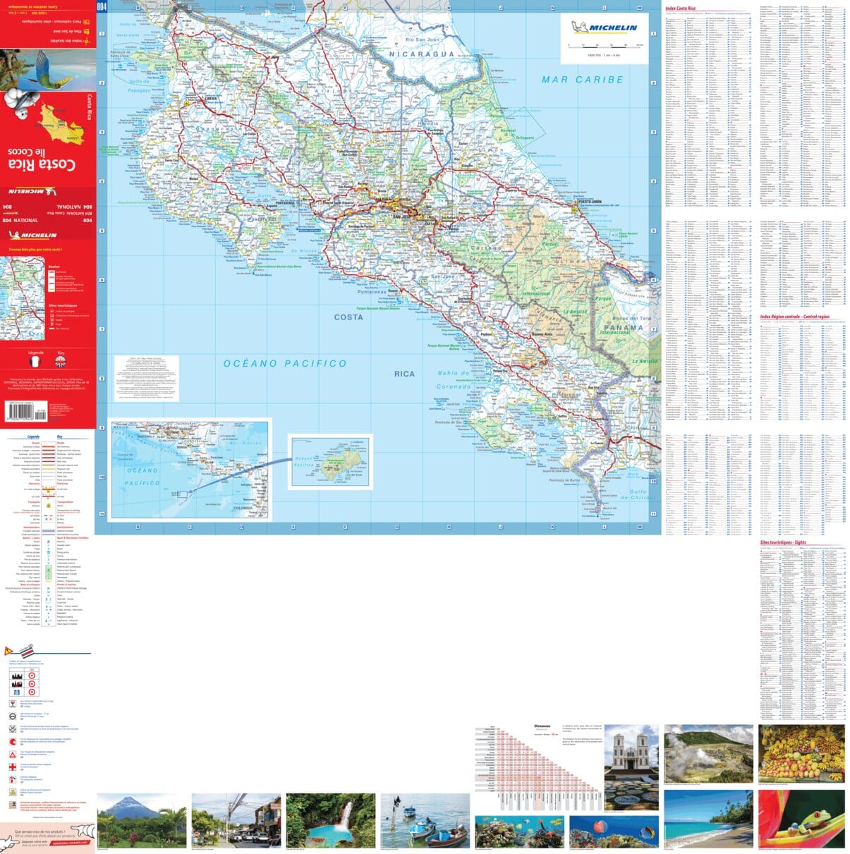 Carte routière n° 804 - Costa Rica | Michelin carte routière Michelin