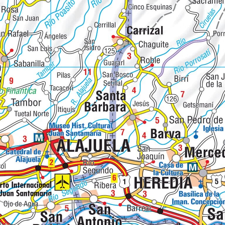 Carte routière n° 804 - Costa Rica | Michelin carte routière Michelin