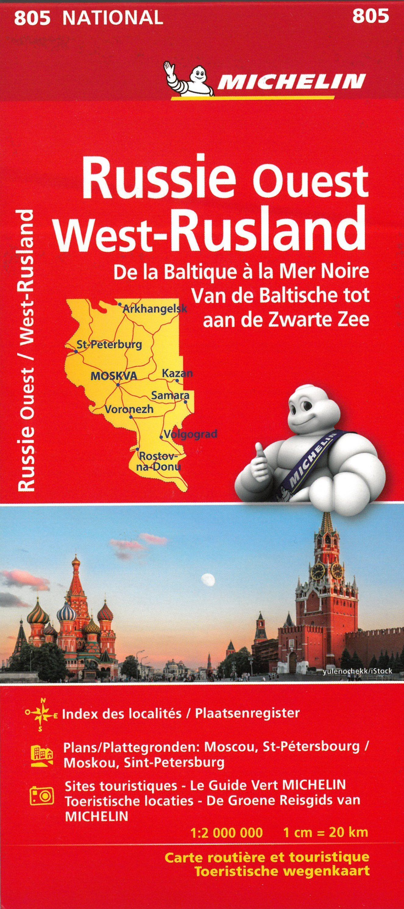Carte routière n° 805 - Russie Occidentale, de la Baltique à la mer Noire | Michelin carte routière Michelin