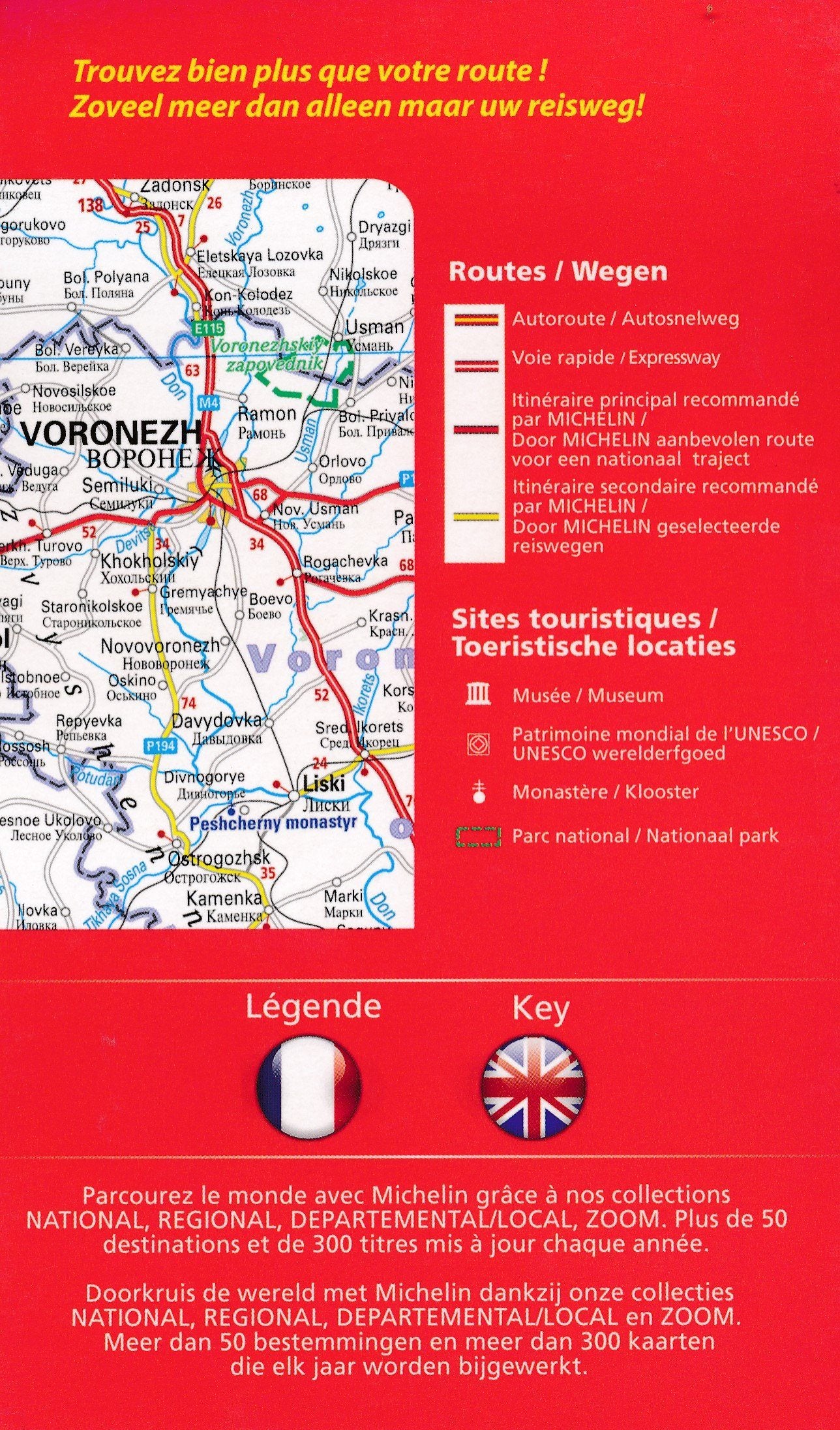 Carte routière n° 805 - Russie Occidentale, de la Baltique à la mer Noire | Michelin carte routière Michelin