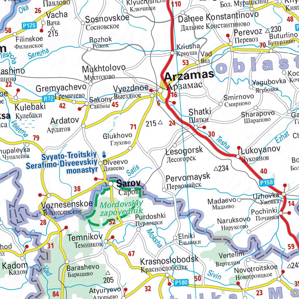 Carte routière n° 805 - Russie Occidentale, de la Baltique à la mer Noire | Michelin carte routière Michelin