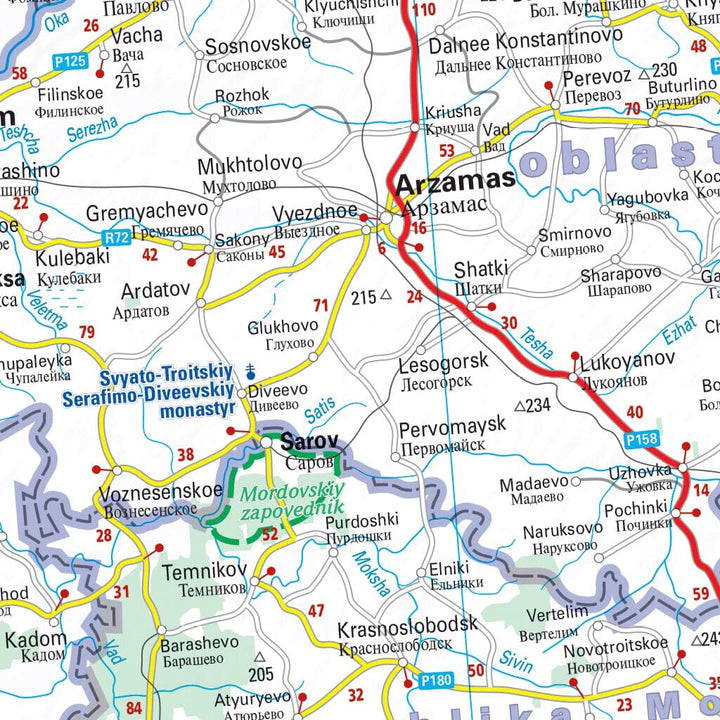 Carte routière n° 805 - Russie Occidentale, de la Baltique à la mer Noire | Michelin carte pliée Michelin 