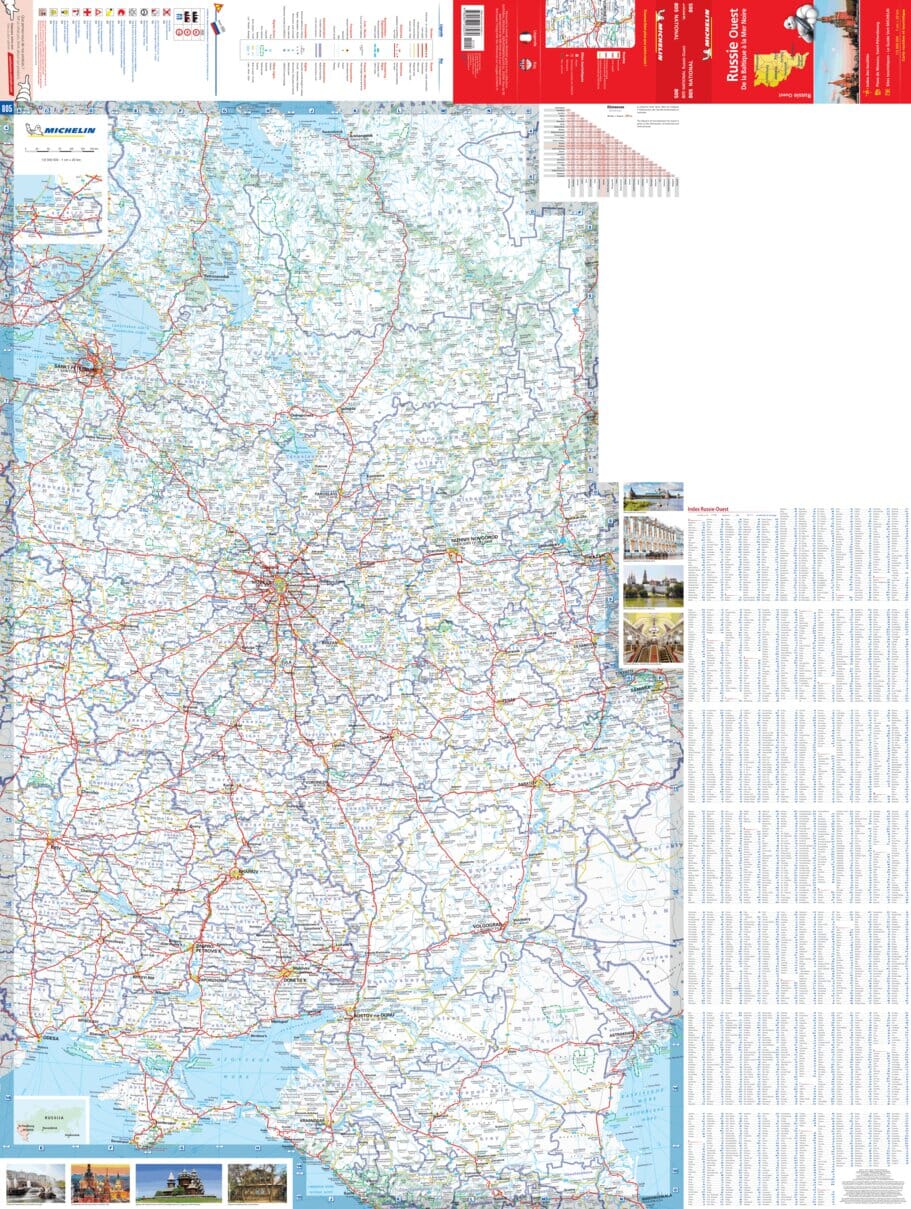 Carte routière n° 805 - Russie Occidentale, de la Baltique à la mer Noire | Michelin carte pliée Michelin 