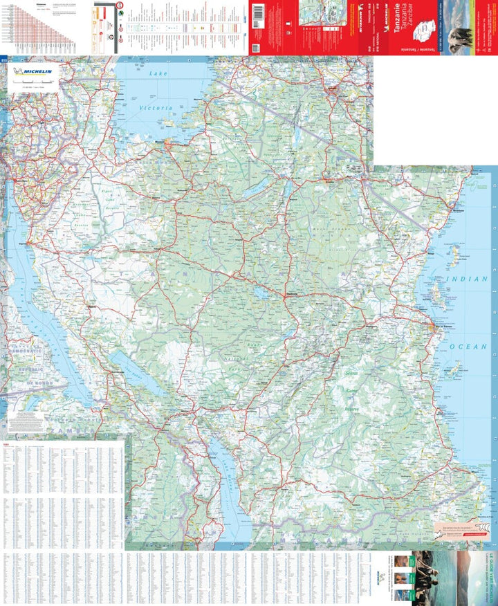 Carte routière n° 810 - Tanzanie & Zanzibar | Michelin carte pliée Michelin 