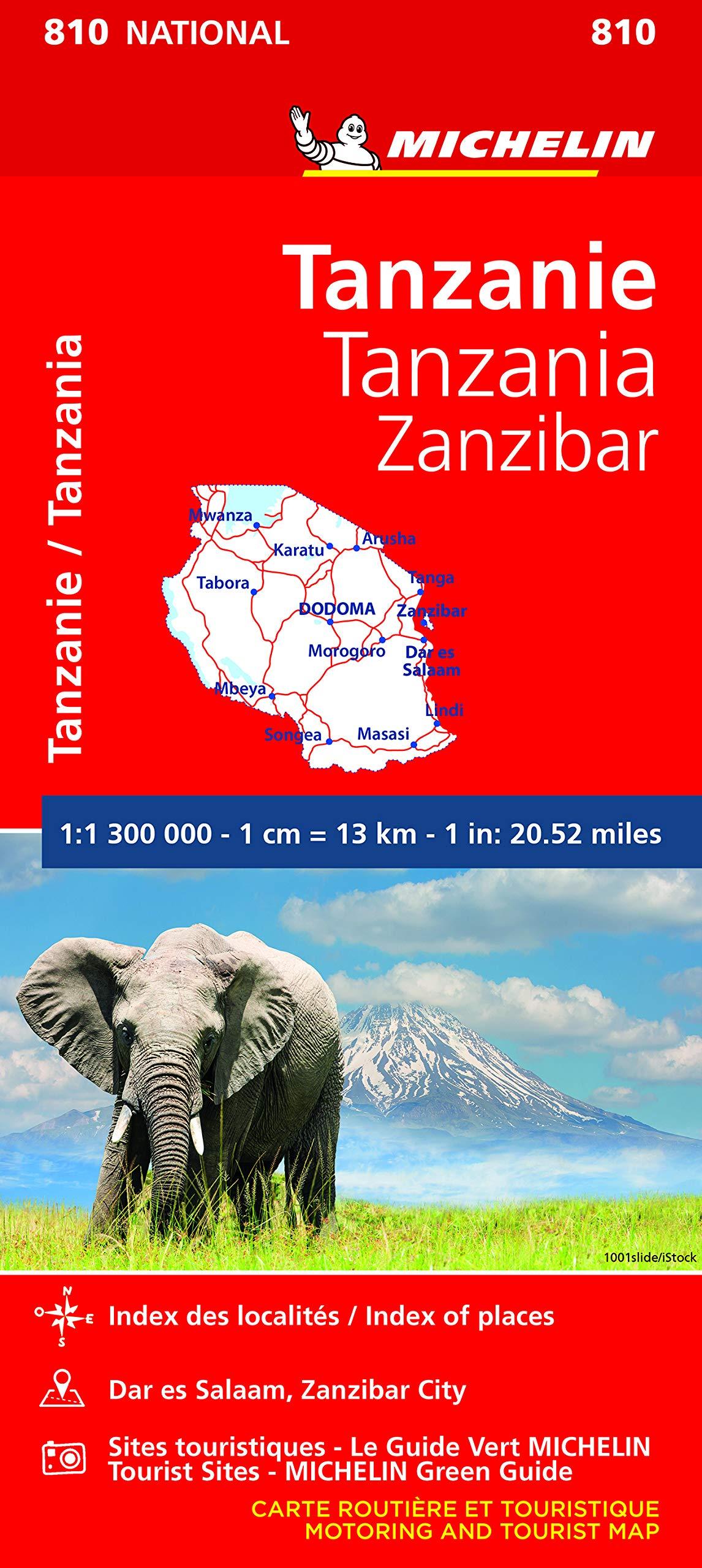 Carte routière n° 810 - Tanzanie & Zanzibar | Michelin carte routière Michelin