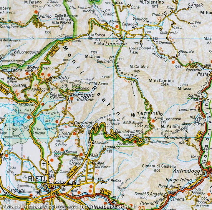 Carte routière n° 9 - Abruzzes & Molise (Italie) | Touring Club Italiano-1/200 000 carte pliée Touring 