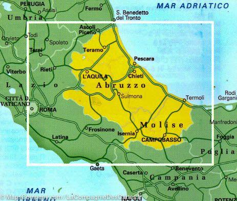 Carte routière n° 9 - Abruzzes & Molise (Italie) | Touring Club Italiano-1/200 000 carte routière Touring Club Italiano