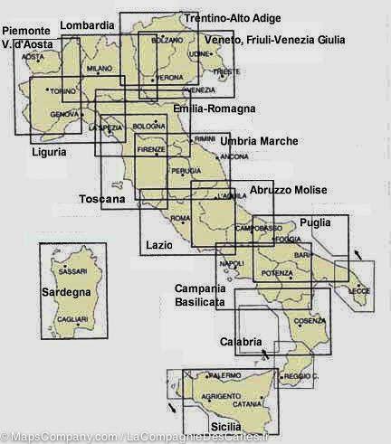 Carte routière n° 9 - Abruzzes & Molise (Italie) | Touring Club Italiano-1/200 000 carte routière Touring Club Italiano