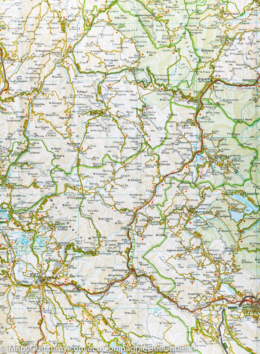 Carte routière n° 9 - Abruzzes & Molise (Italie) | Touring Club Italiano-1/200 000 carte routière Touring Club Italiano