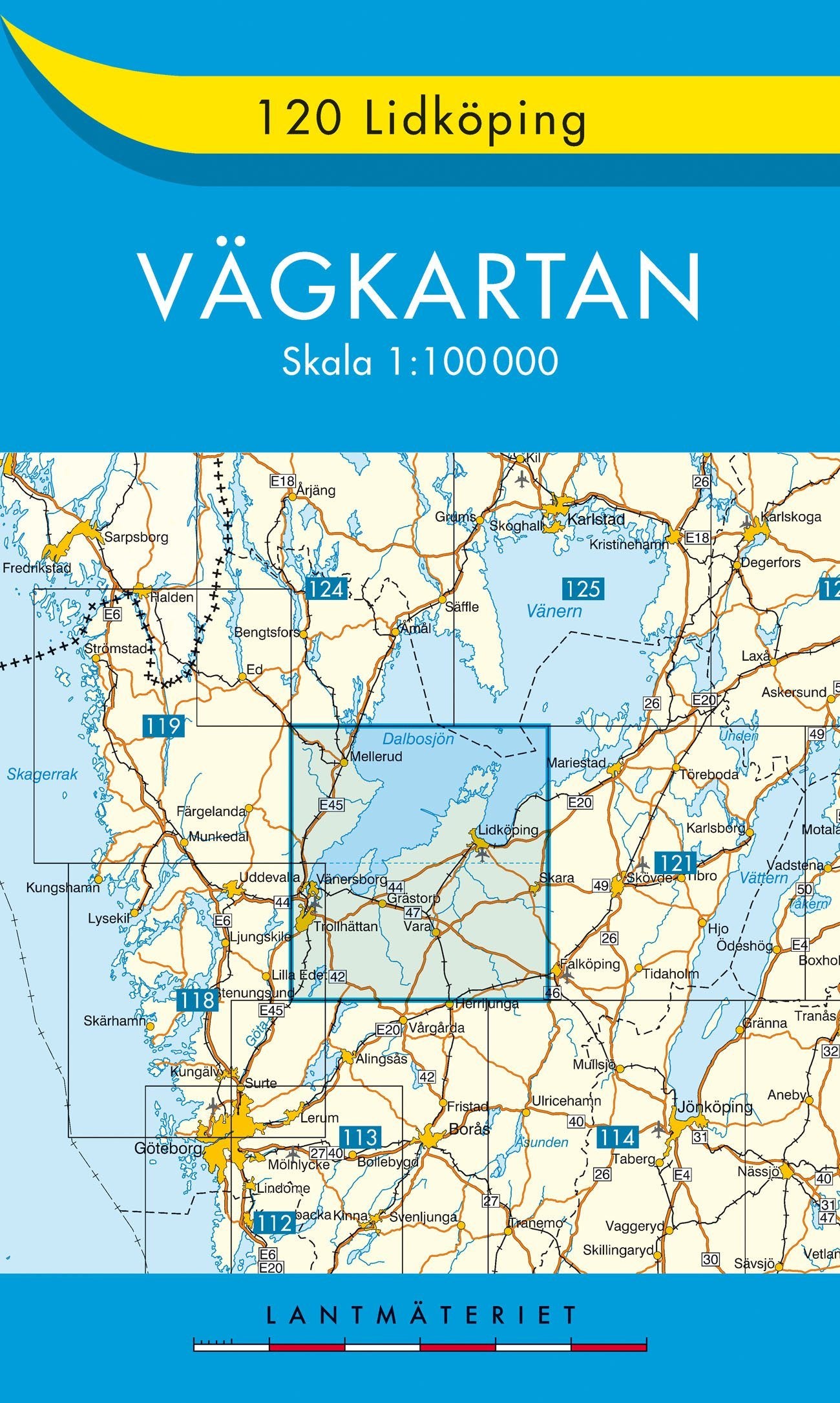 Carte routière n° 120 - Lidkoping, (Suède) | Norstedts - Vägkartan carte routière Norstedts
