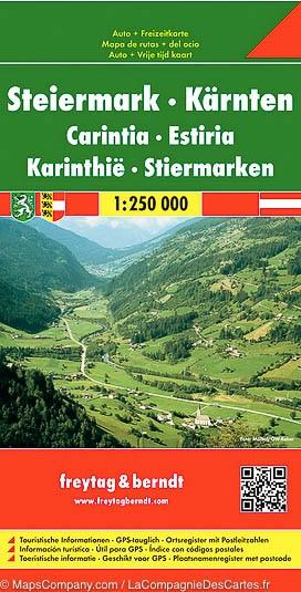 Carte routière - Lands de Styrie & Carinthie (Autriche) | Freytag & Berndt carte routière Freytag & Berndt