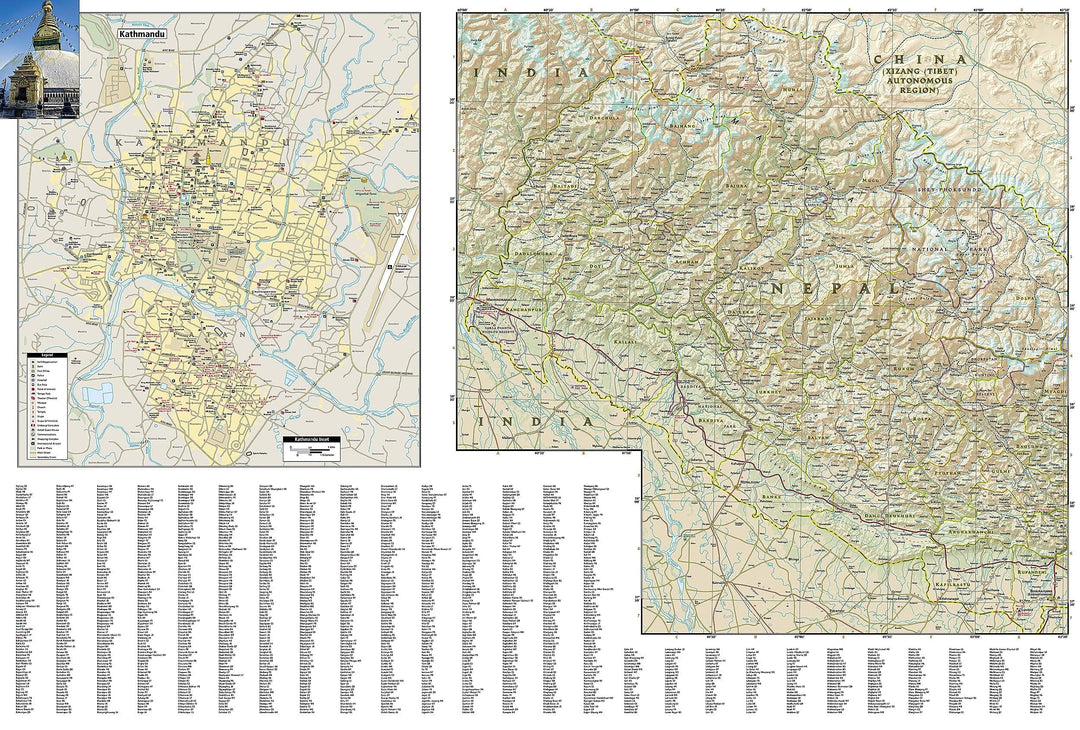 Carte routière - Népal | National Geographic carte pliée National Geographic 