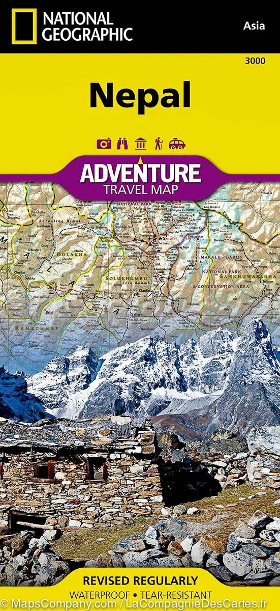 Carte routière - Népal | National Geographic carte pliée National Geographic 
