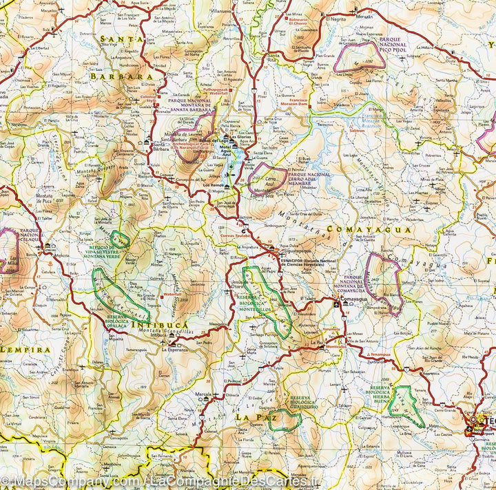 Carte routière - Nicaragua, Honduras & Salvador | National Geographic carte pliée National Geographic 
