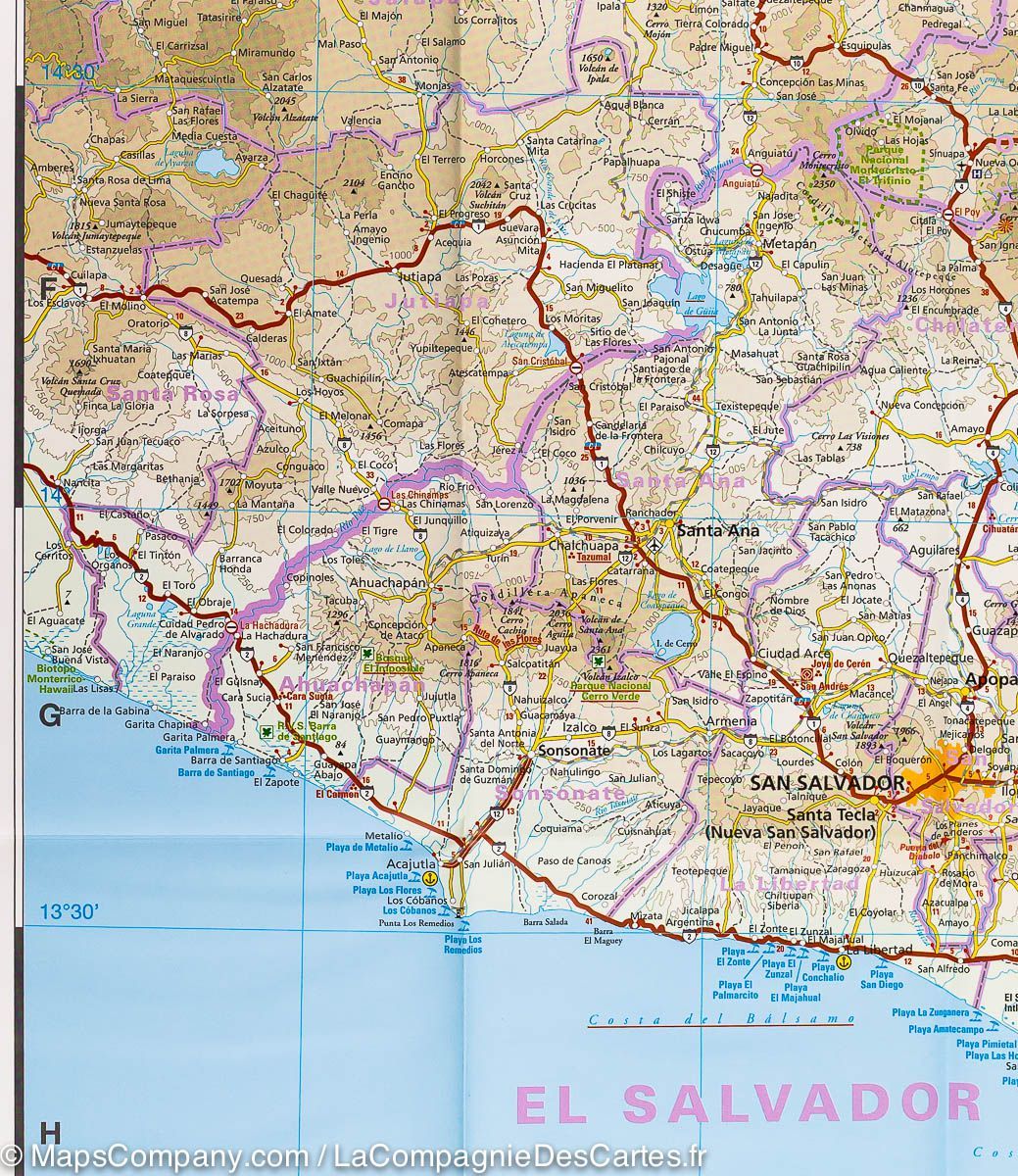 Carte routière - Nicaragua, Honduras & Salvador | Reise Know How carte routière Reise Know-How