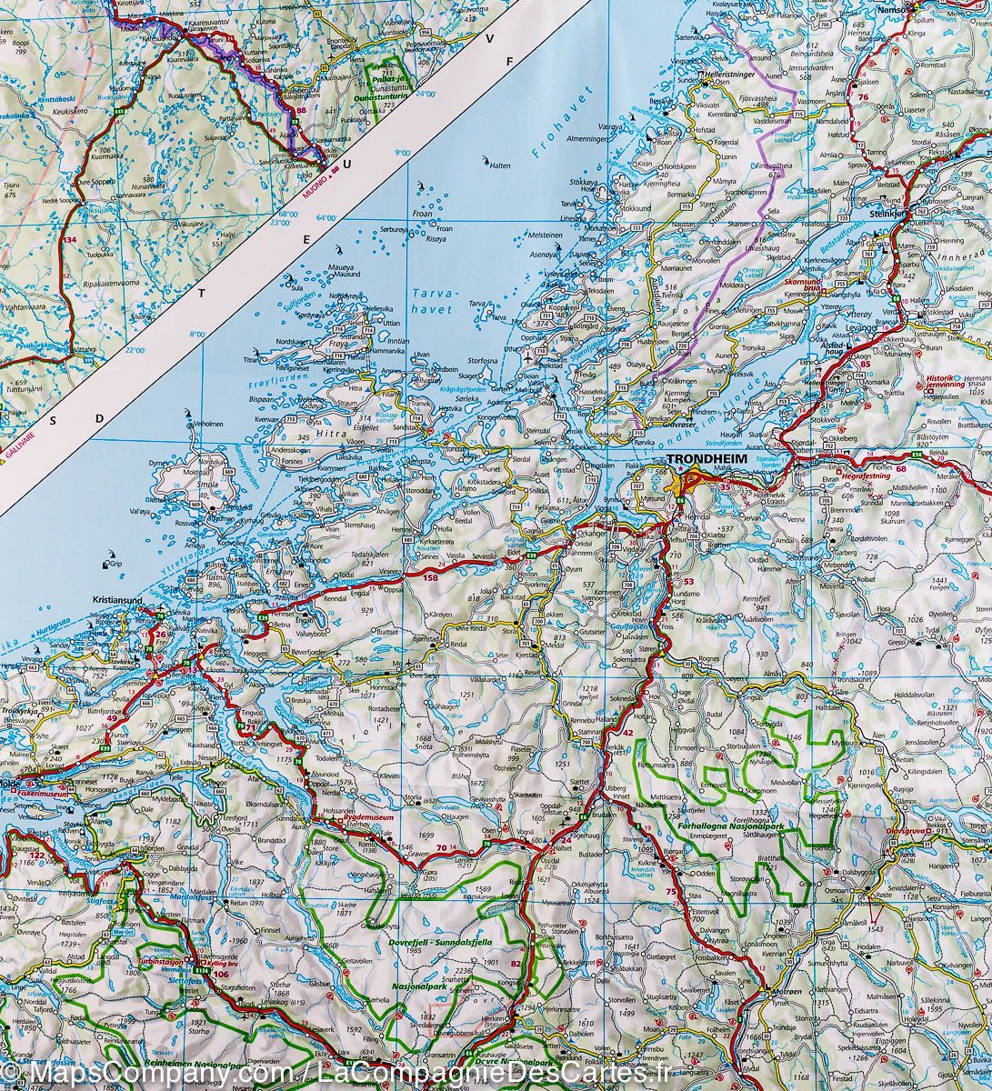 Carte routière - Norvège | Hallwag carte routière Hallwag