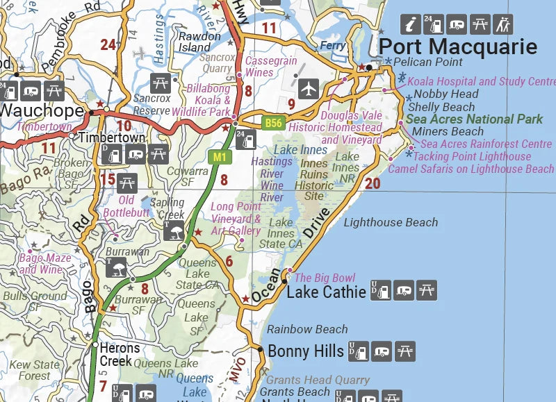 Carte routière - Nouvelle Galles du Sud, Mid North Coast (Australie) | Hema Maps carte pliée Hema Maps 