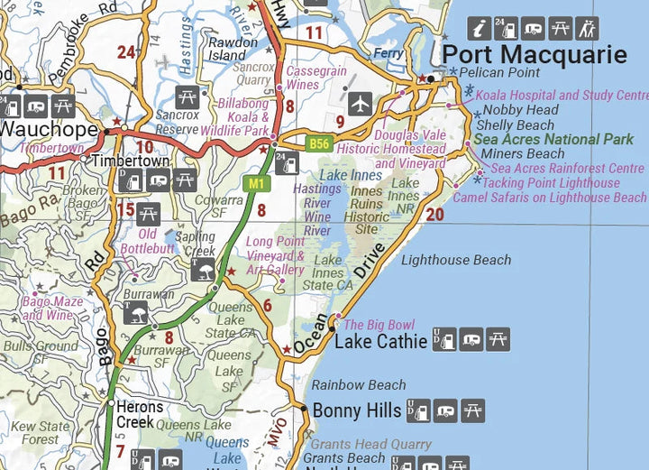 Carte routière - Nouvelle Galles du Sud, Mid North Coast (Australie) | Hema Maps carte pliée Hema Maps 