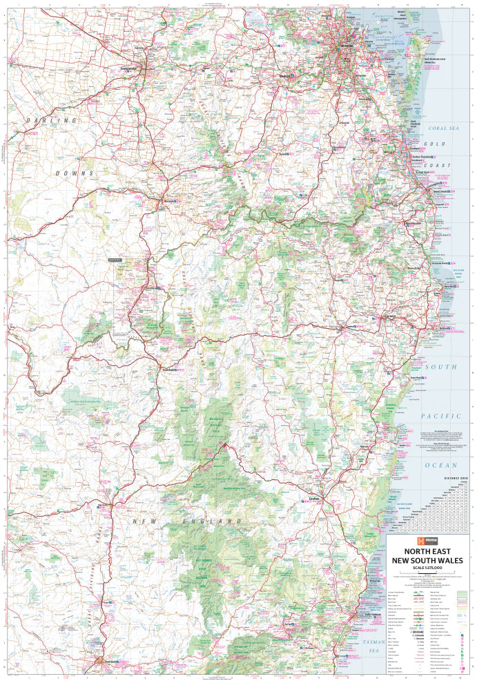 Carte routière - Nouvelle Galles du Sud, Nord-est (Australie) | Hema Maps carte routière Hema Maps