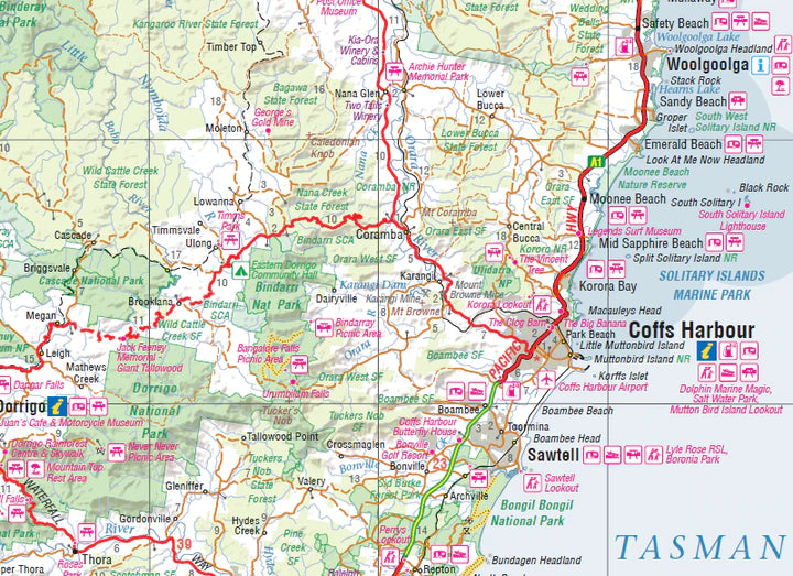 Carte routière - Nouvelle Galles du Sud, Nord-est (Australie) | Hema Maps carte pliée Hema Maps 