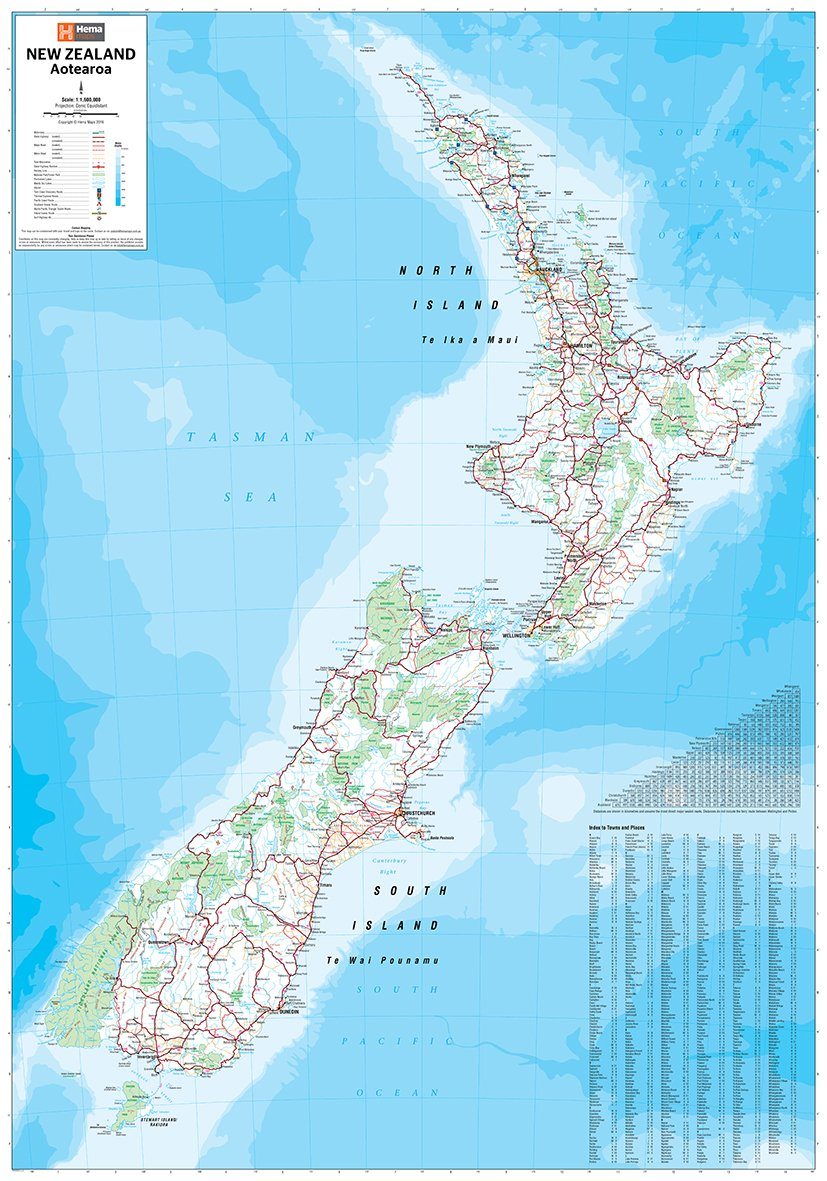 Carte routière - Nouvelle Zélande | Hema Maps carte pliée Hema Maps 