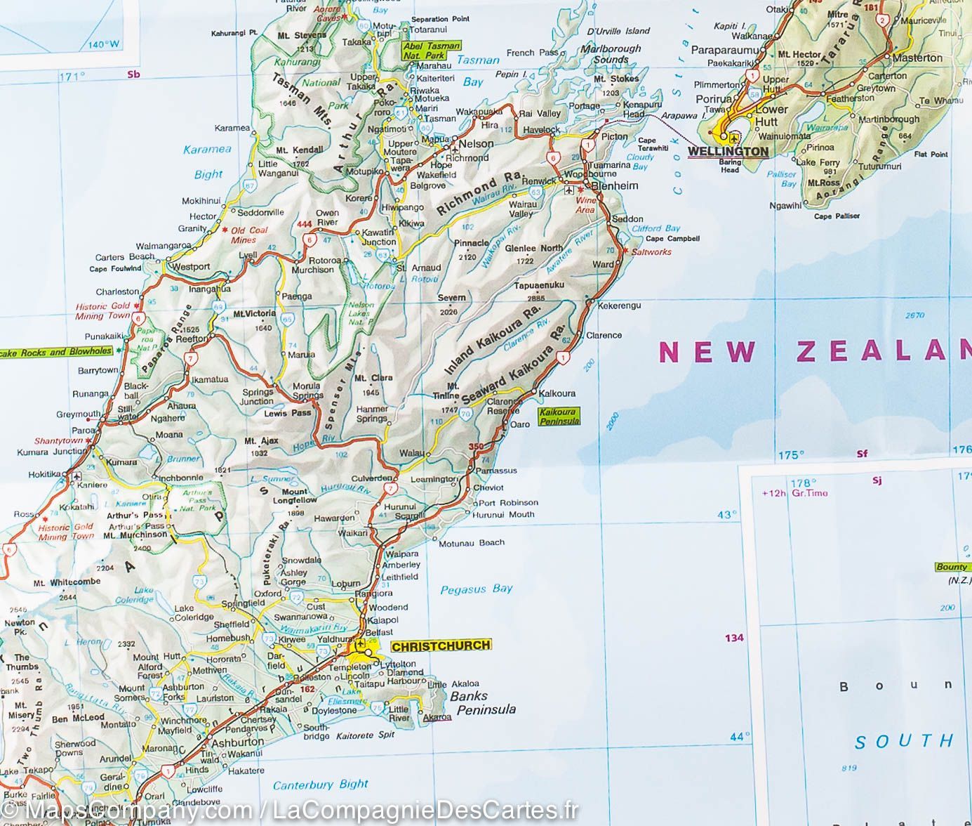 Carte routière - Nouvelle Zélande | IGN carte routière IGN