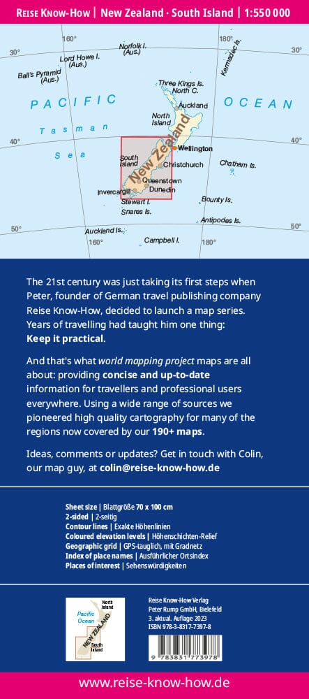 Carte routière - Nouvelle Zélande : île du Sud | Reise Know How carte pliée Reise Know-How 