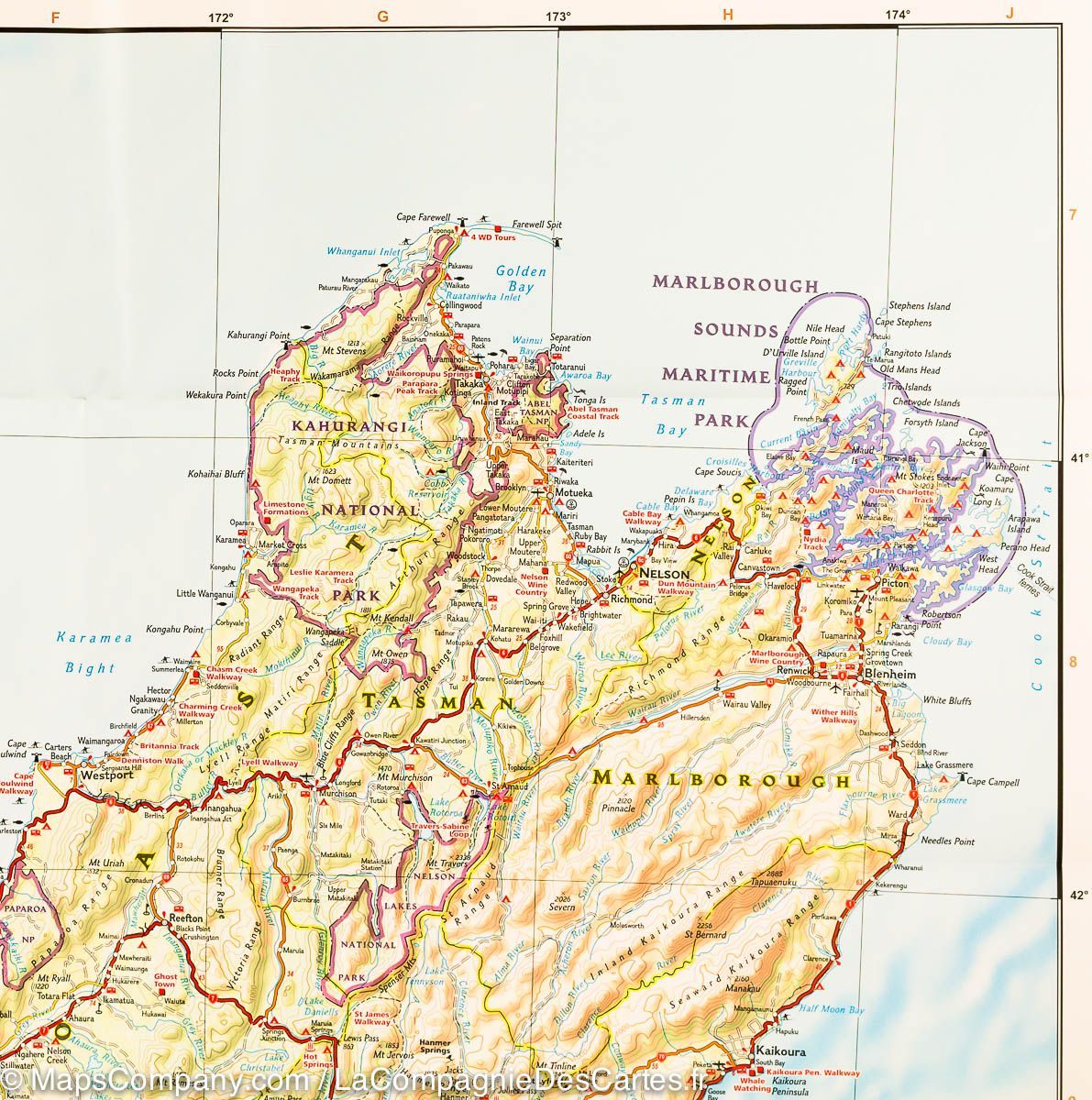 Carte routière - Nouvelle Zélande | National Geographic carte routière National Geographic