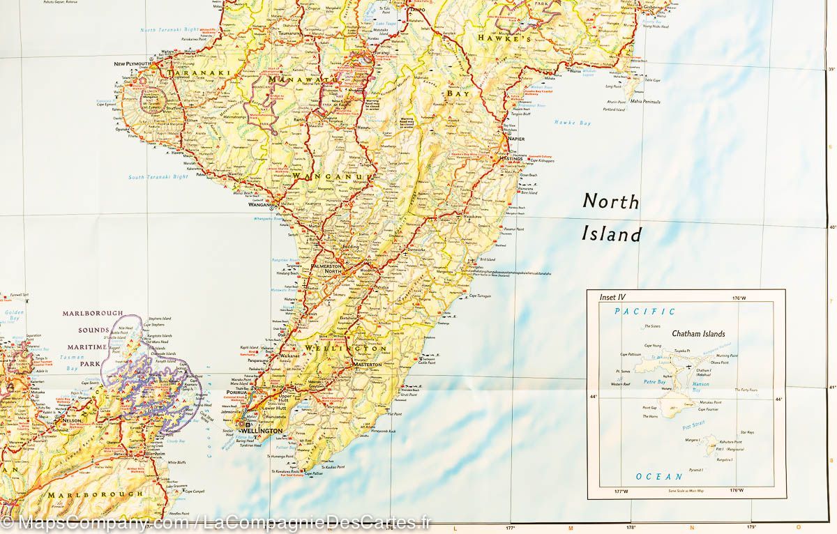 Carte routière - Nouvelle Zélande | National Geographic carte routière National Geographic
