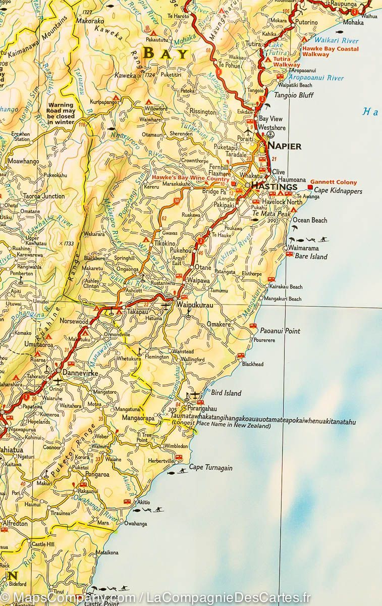 Carte routière - Nouvelle Zélande | National Geographic carte routière National Geographic