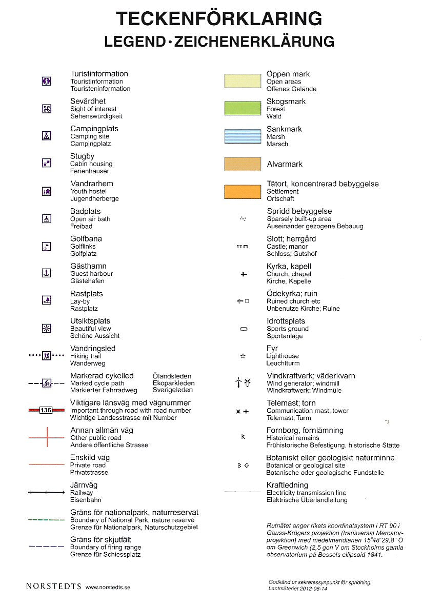 Carte routière - Öland (Suède) | Norstedts carte routière Norstedts