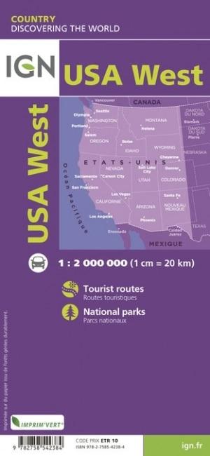 Carte routière - Ouest des USA | IGN carte routière IGN