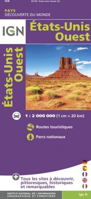 Carte routière - Ouest des USA | IGN carte pliée IGN 