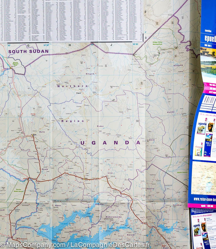 Carte routière de l'Ouganda | Reise Know How - La Compagnie des Cartes